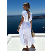 Bílé bavlněné dlouhé letní šaty MARISE