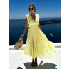 Žluté bavlněné letní dlouhé šaty MARISE
