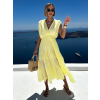 Žluté bavlněné letní dlouhé šaty MARISE