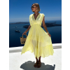 Žluté bavlněné letní dlouhé šaty MARISE