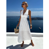 Bílé letní bavlněné dlouhé šaty MADSEN