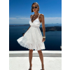 Bílé letní krátké šaty HALSEY na ramínka