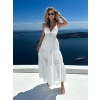 Bílé dlouhé letní šaty PLONTY na ramínka