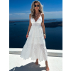 Bílé dlouhé letní šaty PLONTY na ramínka