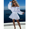 Bílé krátké letní mušelínové šaty ZENARY