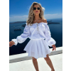 Bílé krátké letní mušelínové šaty ZENARY
