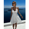 Bílé letní krátké šaty VELARYON na ramínka