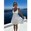 Bílé letní krátké šaty VELARYON na ramínka