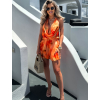 Oranžové letní krátké mini šaty SALLINS