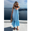 Světle modré letní maxi šaty HILLARY