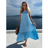 Světle modré letní maxi šaty HILLARY