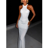 Bílé dlouhé sexy šaty TORTYNA