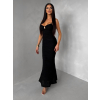 Černé dlouhé letní elegantní šaty FACARY