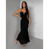 Černé dlouhé letní elegantní šaty FACARY