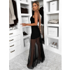 Černé dlouhé letní elegantní šaty MAKAYA