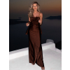 Hnědé společenské dlouhé šaty KERRIES