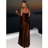 Hnědé společenské dlouhé šaty KERRIES