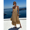 Hnědé bavlněné letní šaty KHALISA