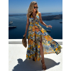 Žluté letní maxi šaty MYSTERA s průstřihy
