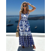 Bílomodré vzorované letní šaty THEADY