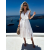 Bílé 100% bavlna letní vzdušné šaty LARINOS