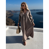 Šedohnědé mušelínové dlouhé oversize maxi šaty CHASTE