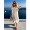 Béžová maxi letní dlouhá košile RYMINA
