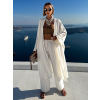 Krémový letní kalhotový oversize komplet GENARIA
