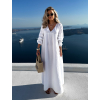 Bílé mušelínové dlouhé oversize šaty CHASTE