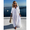 Bílé mušelínové dlouhé oversize šaty CHASTE