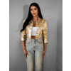 Zlatá crop džínová krátká bunda RODIK