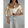 Zlatá crop džínová krátká bunda RODIK