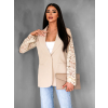 Béžové elegantní sako APRILA s krajkovými rukávy