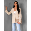 Béžové elegantní sako APRILA s krajkovými rukávy