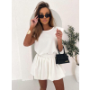 Bílý teplákový krátký komplet TAPPY se sukní