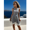 Šedé stylové polo áčkové šaty KEIRA