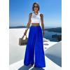 Královsky modré široké extra wide leg kalhoty VATIKA