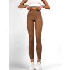 Hnědé basic sportovní elastické legíny AVOSIA
