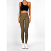 Khaki basic sportovní elastické legíny AVOSIA