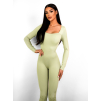 Světle zelený tvarující dlouhý stahovací overal AVEIRO