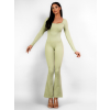 Světle zelený tvarující dlouhý stahovací overal AVEIRO