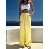 Žluté mušelínové široké kalhoty KONOVE