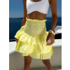 Žlutá bavlněná letní mini sukně FARINA s volány