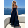 Tmavě modré bavlněné dlouhé letní šaty MIGUEL