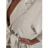 Béžový 100% lněný komplet FEMFUEL se sukní