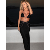 Černé sexy elastické šaty LOSENA s řetízkem