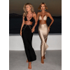 Černé sexy elastické šaty LOSENA s řetízkem