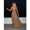 Světle hnědé dlouhé šaty LERDISEL na ramínka