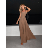 Světle hnědé dlouhé šaty LERDISEL na ramínka