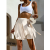 Krémová saténová zavinovací krátká sukně YENKEE